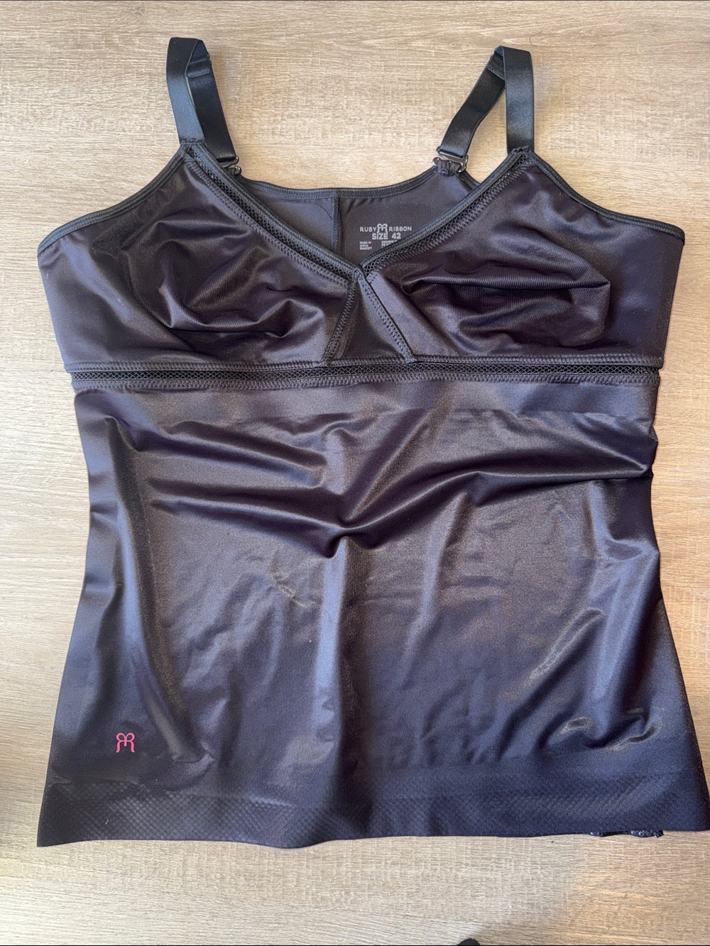 Ruby Ribbon Black Shaping Camisole Tank Sz 42
